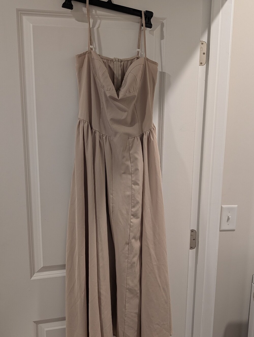 Beige Spaghetti-Strap Maxi Dress - Elegant Women’s Dress